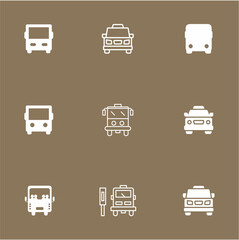 Logo icon bus transport. Icon train design. Logo truck icon