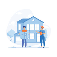 Wall Mural - house maintenance abstract concept vector illustration set. flat vector modern illustration