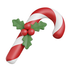 Wall Mural - 3d render of candy cane with christmas season.