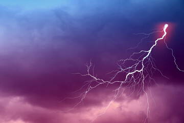 Wall Mural - lightning, thunder cloud dark cloudy sky