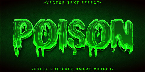 Sticker - Green Slime Poison Vector Fully Editable Smart Object Text Effect