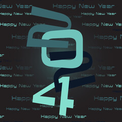 Wall Mural - 2024 and Happy New Year inscriptions on a dark background. Vector illustration