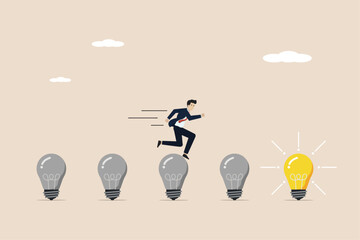 Wall Mural - business ideas for success, towards bright ideas, creative business people for a better company, sma
