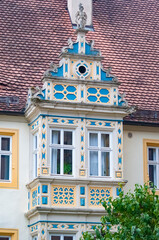 Wall Mural - The fragment or detail of historical building at Rothenburg ob der Tauber where is the fortified city at Germany.