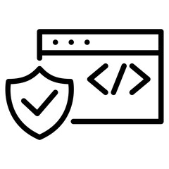 Safe code line icon for apps and websites