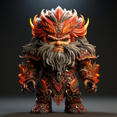 Wall Mural - 3D cartoon fire god