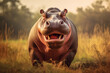 photo of a laughing hippo
