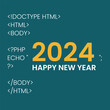 2024. 2024 wishing for developer, 2024 in coding command. 2024 happy new year