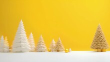 Bold And Bright Sunflower Yellow Solid Background, Perfectly Balanced With A Delicate Snowflake Design, For A Minimalist Holiday Look.
