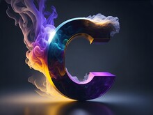 Colorful Smoke And Letter C