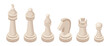 © Li Artis - Set of white 3D chess piece on transparent background. Vector.