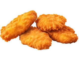 Poster - fried chicken nuggets isolated on transparent background