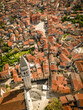 © AmazingAerialAgency - Panoramic aerial view of Vodnjan cathedral in Vodnjan main square in Istria region, Croatia.