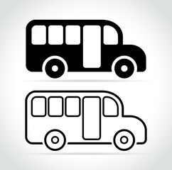 Poster - illustration of school bus icons