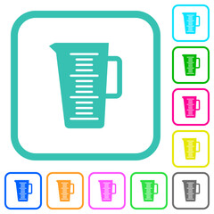 Sticker - Measuring cup solid vivid colored flat icons