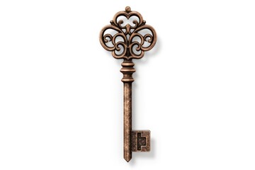 Vintage Skeleton Key On White Background