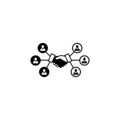 Sticker - Partnership handshake group icon isolated on transparent background