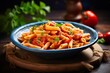 Generative AI : Italian penne pasta with arrabiata tomato sauce and parsley_
