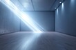 © masharinkaphotos - Ray of light into empty blue room, interior design concept in new apartment without furniture, abstract background. Generative AI