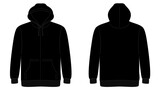 Fototapeta  - Vector apparel mockup zip up hoodie
