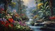 A lush and tropical rainforest panting