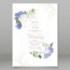 Wall Mural - beautiful wedding invitation with floral frame