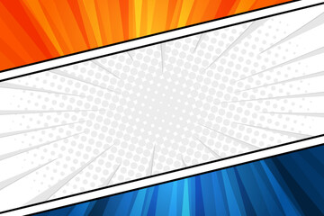 Poster - Empty comic book style frame background template