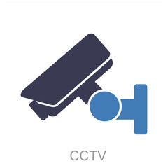 Sticker - CCTV and security icon concept