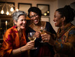 © Moritz - Radiant Trio Celebrates with a Toast in an Intimate Setting, Capturing the Essence of Joy and Connection