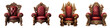 Red and gold throne chair  Hyperrealistic Highly Detailed Isolated On Transparent Background Png File