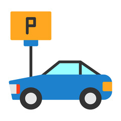 Wall Mural - Car Parking Icon