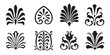 Palmettes elements symbols vector set