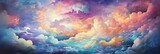 Fototapeta  - Kolorowe chmury w kreskówkowym stylu anime. 