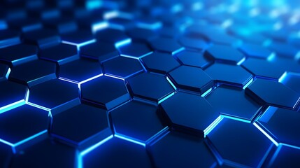 Abstract blue technology hexagonal background.