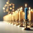 burning yellow and blue candles background for social media proects 