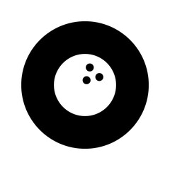 Poster - bowling ball glyph circular icon