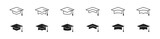 Fototapeta  - Student cap. Graduation, education icon set. Vector EPS 10