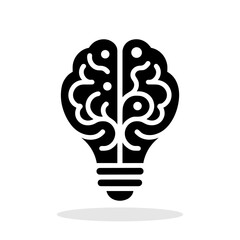 Wall Mural - light bulb and brain icon. creativity symbol. innovation symbol.