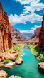 World class photograph of the most amazing arizona river and canyons at sunstet on a summer day. Ai Generated.NO.01