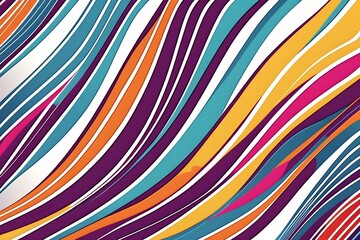 Wall Mural - Simple colorful waving lines background