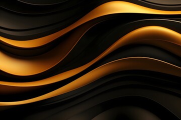 Wall Mural - Gold and black gradient waving abstract style background