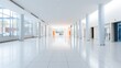 © sevector - modern bright inside corridor background illustration office blur, blurry interior, hall hospital modern bright inside corridor background