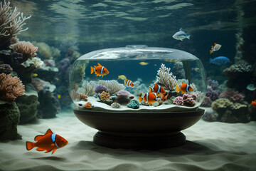 Poster - clown fish in aquarium