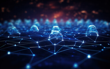 Sticker - computer network concept illustration,created with generative ai tecnology.
