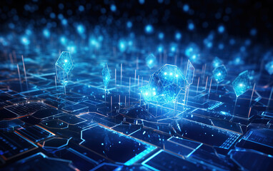 Sticker - computer network concept illustration,created with generative ai tecnology.