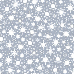 Wall Mural - Beautiful hand drawn snowflakes seamless pattern, fragile winter background, great for textiles, banners, wallpaper, wrapping - vector design