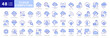 Cloud computing Blue Icon Set - Concepts and Devices connected to the 