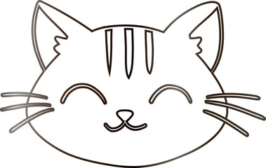 Cat muzzle drawing decoration and design.