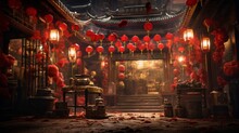 Chinese New Year Decorations. Red Lanterns