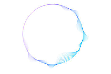 Leinwandbilder - Vector abstract circles lines wavy in round frame colorful blue purple gradient isolated on transparent background with empty space for text